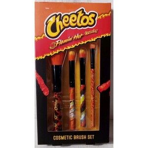 Cheetos Flaming Hot Crunchy Cosmetic Brush Set‎ Contains Four Brushes Beauty